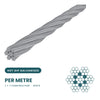 7 x 7 IWRC Wire Rope G1570 - SIZES: 1.6mm - 10mm 1000m Roll / Per Meter