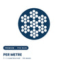 2.5 - 3.5mm 7x7 Wire Rope Premium Quality Korean Made PVC Coated 316 Grade Stainless Steel - Blue