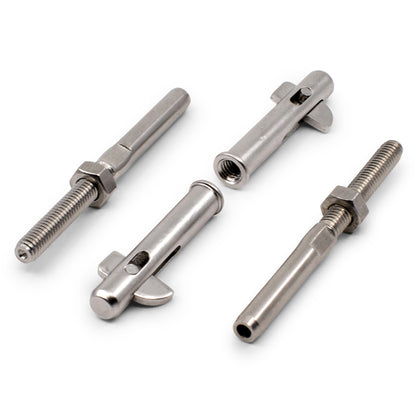 Bright Finish Flip Lock Kit for 3.2mm Wire Rope - Suits Metal Posts