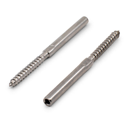 Bright Finish Lag Screw Kit for 3.2mm Wire Rope - Suits Timber Posts