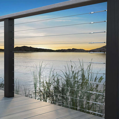 Bright Finish DIY Swaged Wire Balustrade (Supplied as components only) - DIY Rigging Screw System - Suits Timber Posts